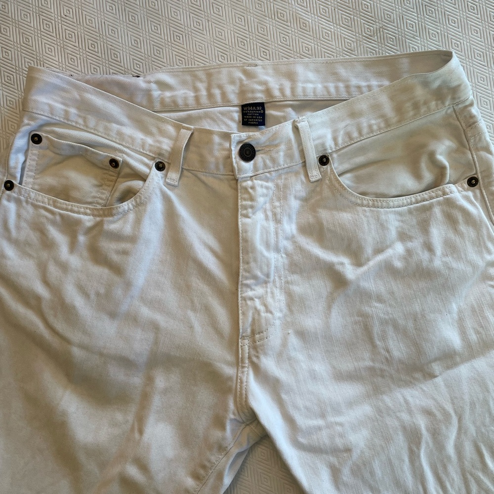 Brooks Brothers 1818 denim straight fit white jeans w34/l32